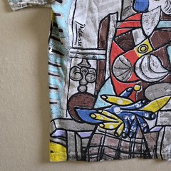 Pablo Picasso 10 Color Screenprint Overprint All Over Print Tee Tshirt L