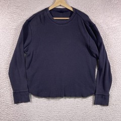 Vintage GAP Thermal Shirt Mens XL Navy Heavyweight Waffle Knit Y2K Grunge 90’s