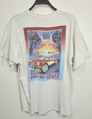 VINTAGE IN N OUT BURGER T SHIRT MENS L WHITE 100 COTTON 2001 GRAPHIC TEE