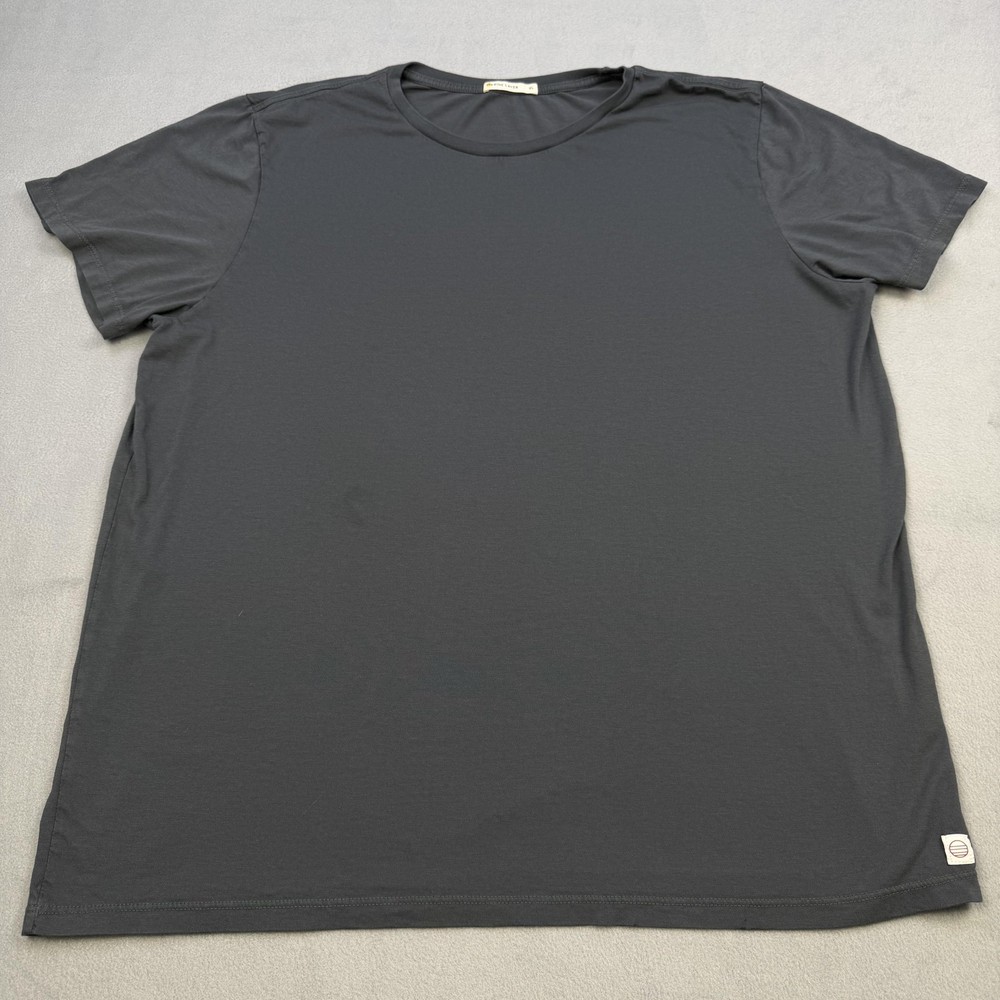 Marine Layer Shirt Mens XL Gray Solid Logo Crewneck Tee Soft Cotton Blend USA
