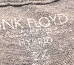 Pink Floyd Dark Side Of The Moon Grey T-Shirt Mens 2X