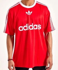 NEW MEN’S ADIDAS ORIGINALS TREFOIL POLY TEE SHIRT SIZE Large RED IM9458 Scarlet