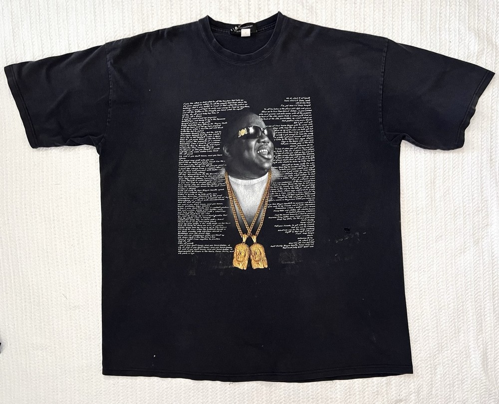 Notorious BIG Brooklyn Mint Lyrics Graphic Shirt 5XLT 32” X 37” READ