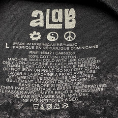 aLab T Shirt Black Large 100% Cotton Streetwear Bold Graphics Top Skate Rave o