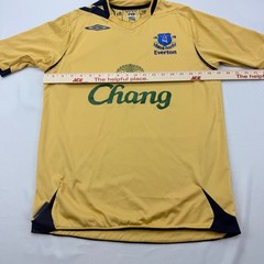 Umbro Everton Soccer Jersey Mens Small Yellow 2010-11 Away Chang Sponsor Kit
