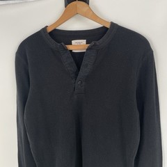 Buck Mason Vintage Thermal Henley Shirt in Black Mens Size XS – 100% Cotton