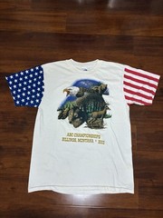 LAT Sports ABC Championship Collage Shirt Size L Fox Wolf Bear Deer Eagle Y2K