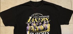 2020 LA Lakers NBA Playoffs Faded Shirt XL Basketball Kobe Shaq Champion Vtg Y2K