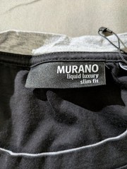 Murano Shirt Mens 2XL Black Liquid Luxury Slim Fit Long Sleeve Crewneck Tee