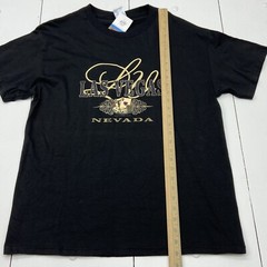 Vintage Las Vegas Nevada Black Short Sleeve Graphic T-Shirt Adult Size Large