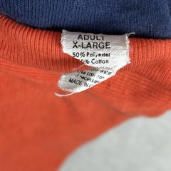 VTG 80s Two Tone Double Face T-Shirt Short Sleeve Sweatshirt XL Orange Blue USA