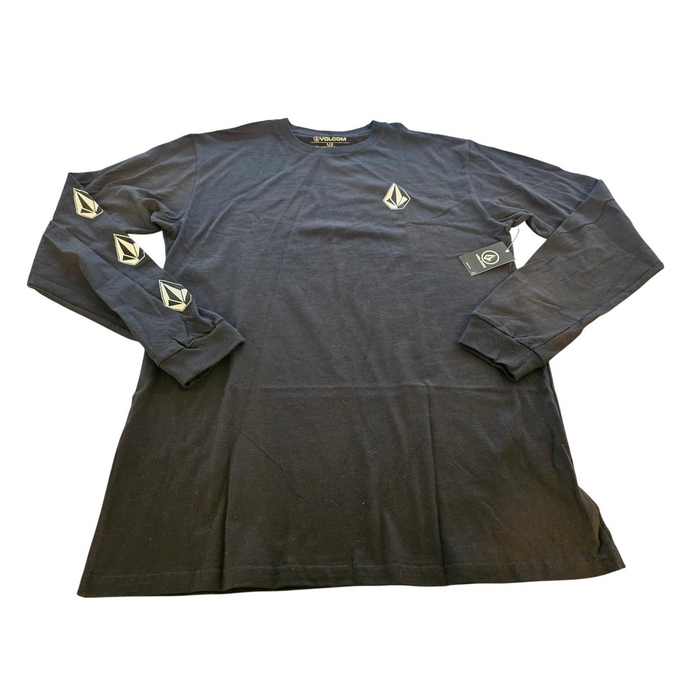 Volcom Iconic Stone Tee Men Large Black NEW Long Sleeve Graphic A3632100