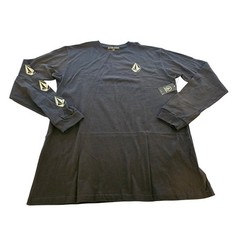 Volcom Iconic Stone Tee Men Large Black NEW Long Sleeve Graphic A3632100