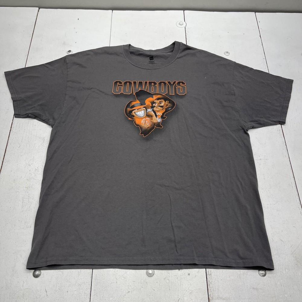 Oklahoma State Cowboys Shirt Mens 2XL Gray NCAA Football Hanes Graphic Tee