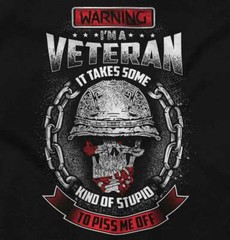 Army Military Skull Veteran Attitude Gift Mens Casual Crewneck T Shirts Tees