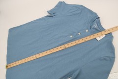 J CREW Henley Shirt Mens Large Blue Short Sleeve Tee Slub Cotton L1965 New
