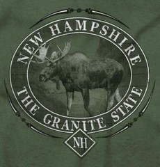 Vintage New Hampshire Granite State NH Moose Womens or Mens Crewneck T Shirt Tee
