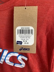 ASICS NWT Standout Fourth Short Sleeve Tee Shirt Logo Men’s Size Medium Red