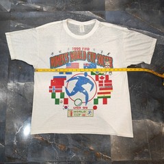 Vintage 90s Paper Thin FIFA Women’s World Cup USA Soccer Flags Graphic Tee XL