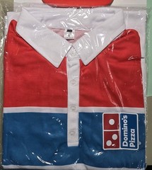 Domino’s Pizza Employee Red White Blue Work Shirt Size G (Large) & Hat