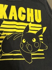 Pokemon Pikachu Tank Top Black Yellow 2014 Sleeveless Graphic Medium