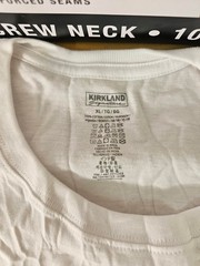 XL / X-LARGE WHITE – 6 PACK Kirkland Signature Men’s Cotton Crew Neck T-Shirts