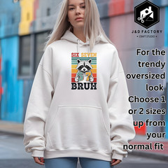 Vintage Raccoon 67 Bruh Six Seven Meme! Unisex Hoodie