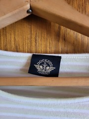 Dockers USA T Shirt Tee Striped Cotton Preppy Crew Neck