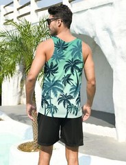 Mens Beach Tank Tops Fashion Graphic Quick Dry Sleeveless Shirt for Beach
