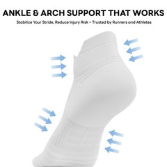 Ankle Compression Socks for Men Women 6 Pairs Cushioned Low Cut Athletic
