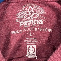 prAna Shirt Mens Large Red Short Sleeve Casual Comfort Outdoors Hiking