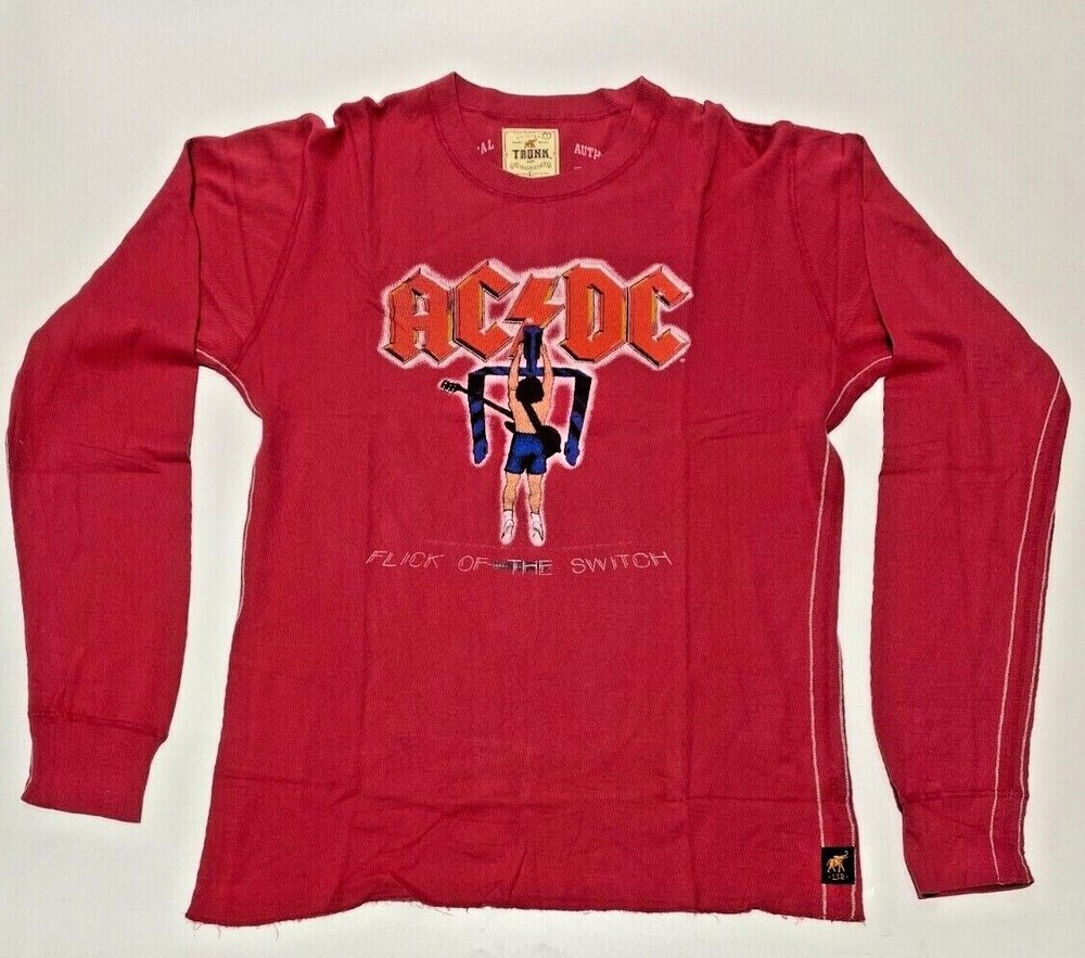 Men’s Trunk LTD ACDC ANGUS YOUNG Thermal Long Sleeve T-Shirt L Red