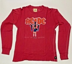 Men’s Trunk LTD ACDC ANGUS YOUNG Thermal Long Sleeve T-Shirt L Red