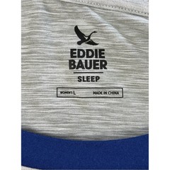Eddie Bauer Gray Body with Blue Raglan Long Sleeve Sleep Shirt