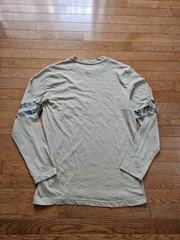 Military US Army digital camo logo mens veteran casual beige L/S T-shirt S/P NWT