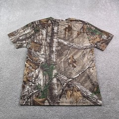 Realtree Shirt Mens Medium Brown Xtra Camo Performance Tech Hunting Short Sleeve