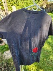 Guns N’ Roses Swag Brand Burnout Tee – Embroidered Rose Detail Size XL