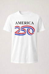 AMERICA 250th Anniversary T Shirt Adult Unisex S, M, L, XL, XXL. White. USA 🇺🇸