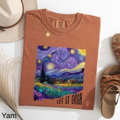 Let It Gogh Starry Night T-Shirt Van Gogh Art Comfort Colors Tee, Art Lover Gift