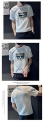 Men’s Designer Embroidered Leopard Head T-Shirt Slim Fit Casual Summer Tee