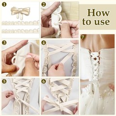 Adjustable Fit Satin Corset Back Kit Women’s Wedding Dress Corset Kit Loops D…