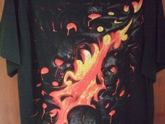 RARER SPIRAL DIRECT LAVA SKULL T SHIRT .LARGE SIZE.