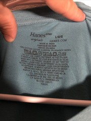 Hanes Originals Short Sleeve T-Shirt Size L Color Blue 95% Cotton 5% Spandex
