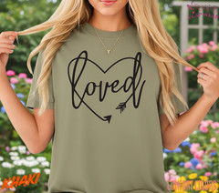 Unisex Loved Cursive Heart T shirt Men T shirt Women valanity Romantic