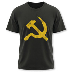 Hammer & Sickle T-Shirt | Yellow Graffiti Communist Soviet Symbol Tee Shirt