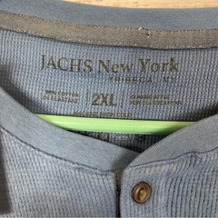 JACHS New York ribbed half Button Long sleeve size 2Xl blue popover shirt