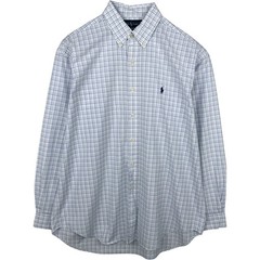 Ralph Lauren BLAKE Long Sleeve Check Shirt Men’s L White Blue Japan