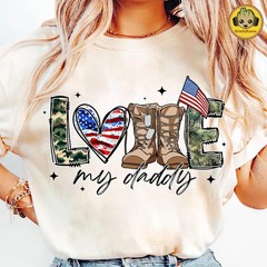 Love My Daddy Gidan Tee Military Dad Patriotic Gift