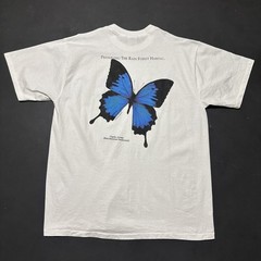 Vintage Butterfly Rainforest All Sport XXL Nature Wildlife T-Shirt Art 90s