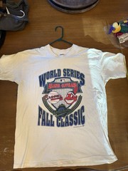 Vintage 1995 World Series Braves Indians Lot-Single Stitch Tee, Ticket, Program
